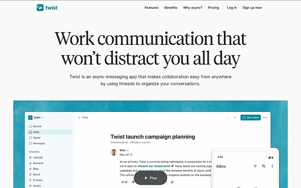 A SaaS landing page hero example