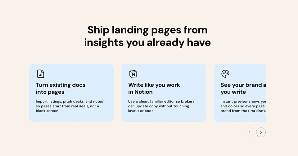 An example of a Boxes carousel layout on a page
