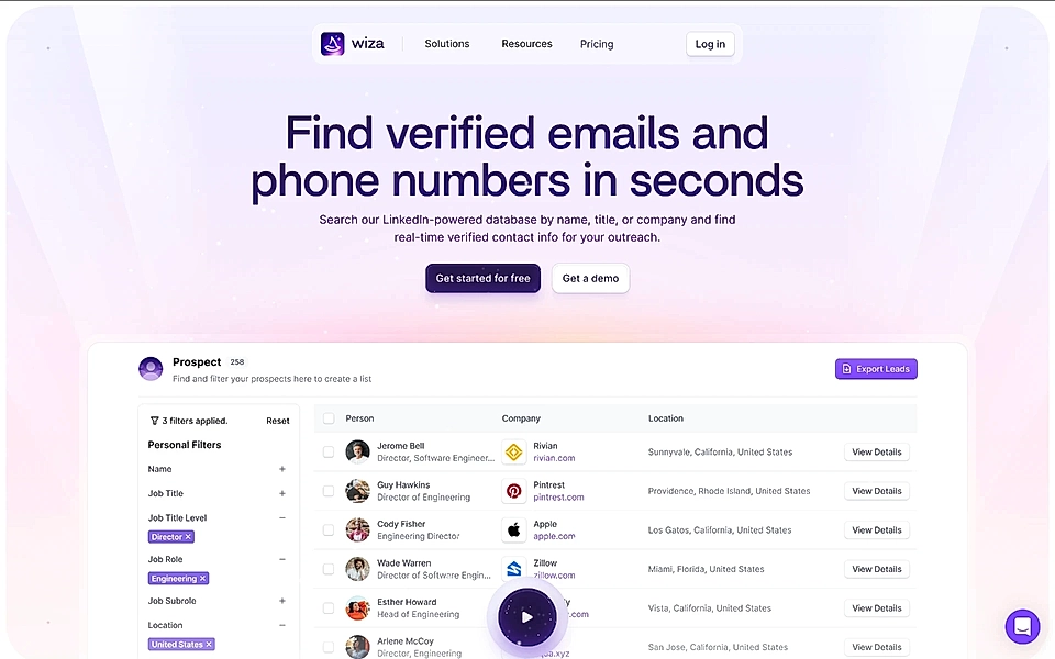 A SaaS landing page hero example