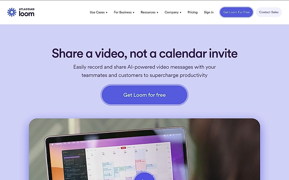 A SaaS website hero section example