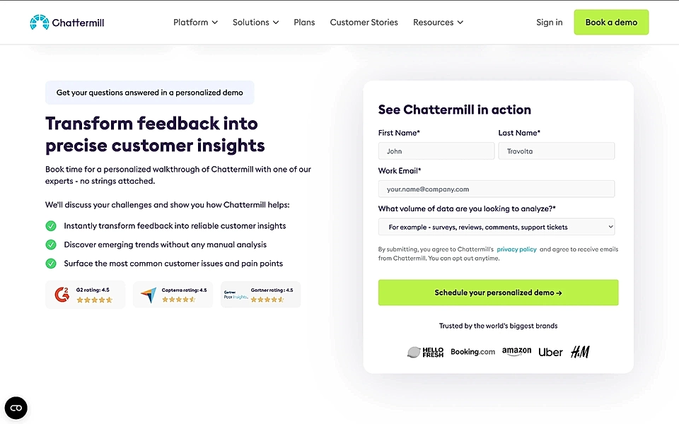 A SaaS landing page CTA section example