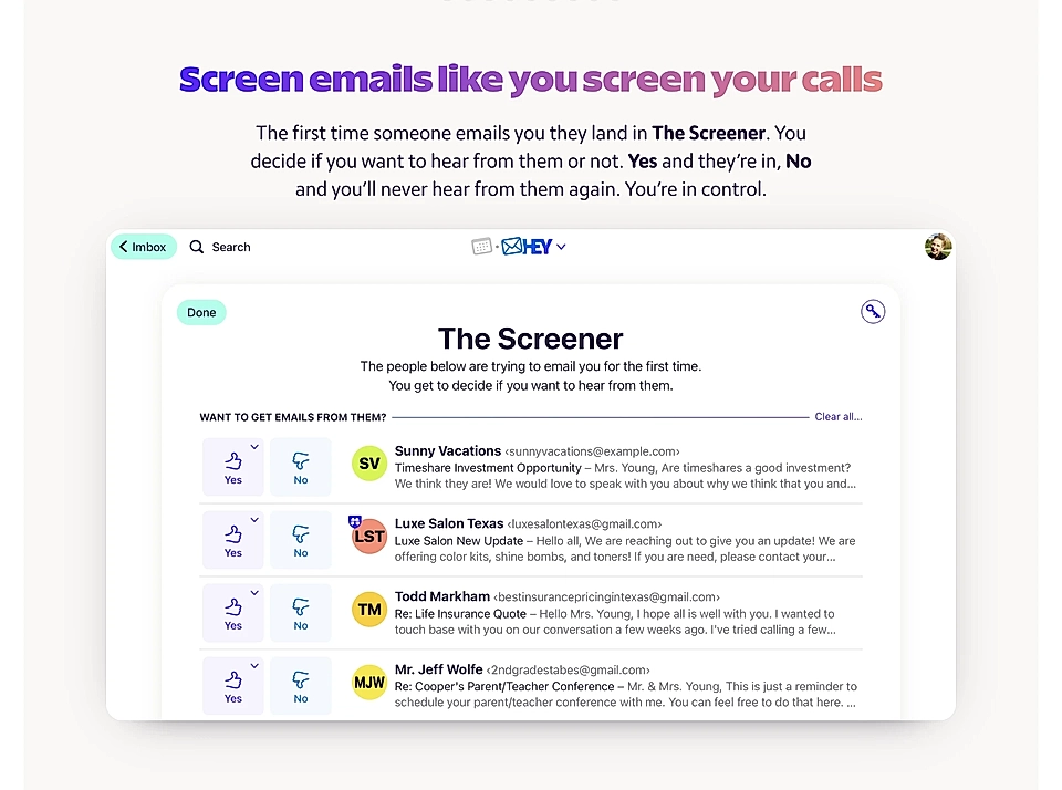 A product features section example