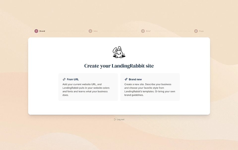 Sign up options: From URL and Brand new.