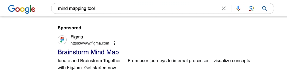 A Google Ads copy text example with an average message match