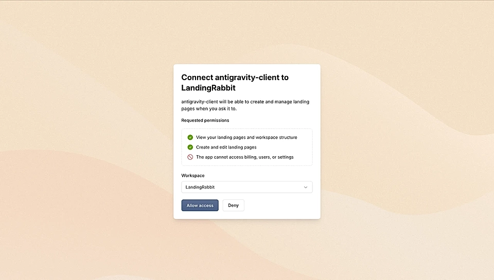 Connect your workspace with Antigravity