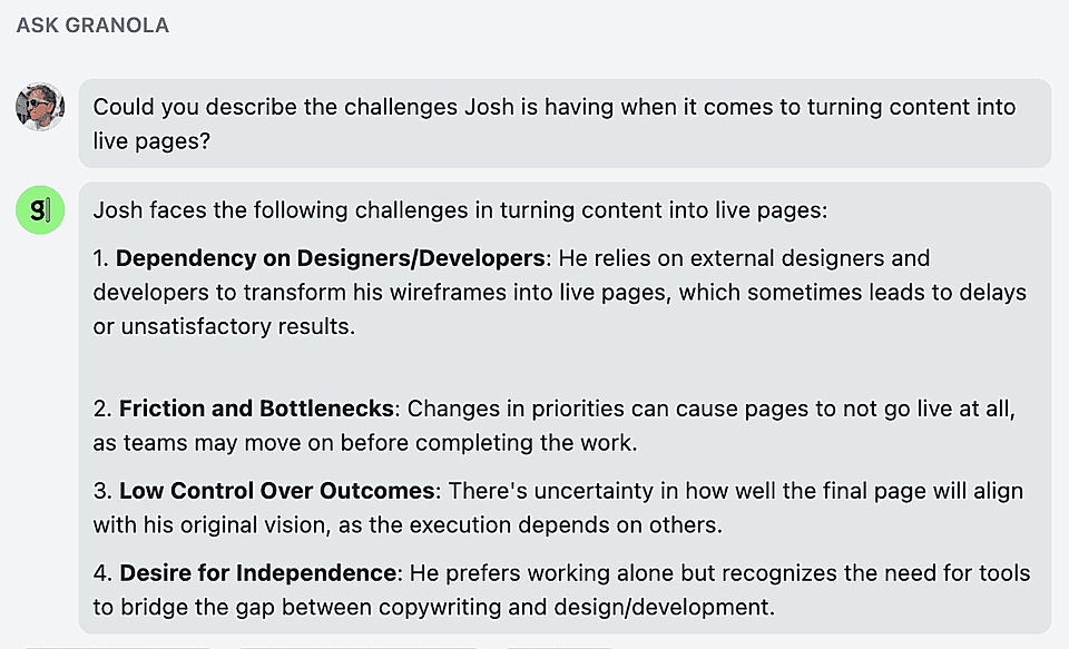Sales calls insights to use in landing pages