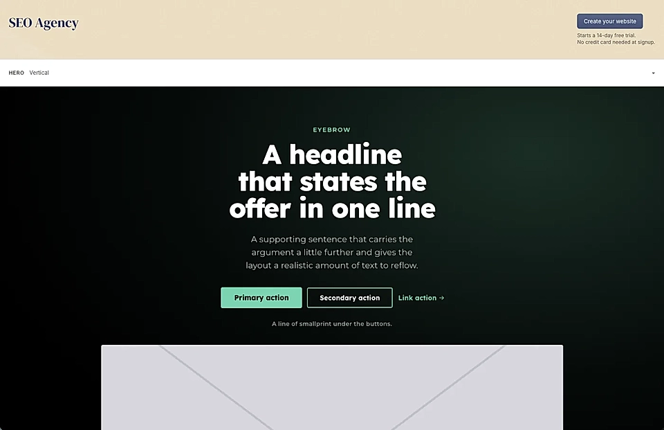 A shared website design for agency clients