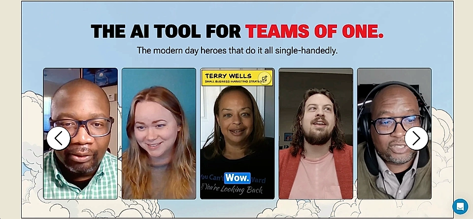 Example of video clips embedded on a startup landing page