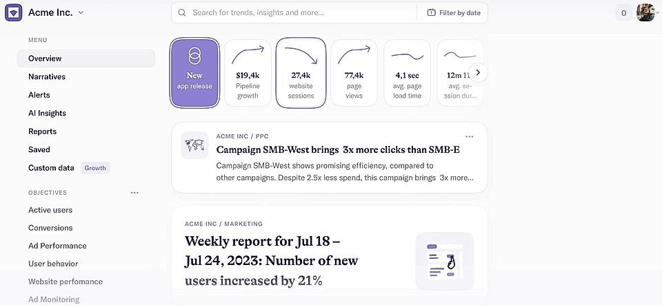 A content optimization tool: NarrativeBI