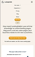 A LandingRabbit site navigation and mobile menu example with full width