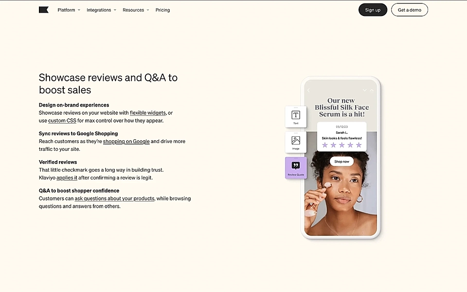 A features section on a Google Ads landing page