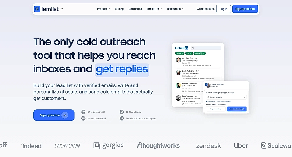 An example of a SaaS landing page hero with stellar copywriting
