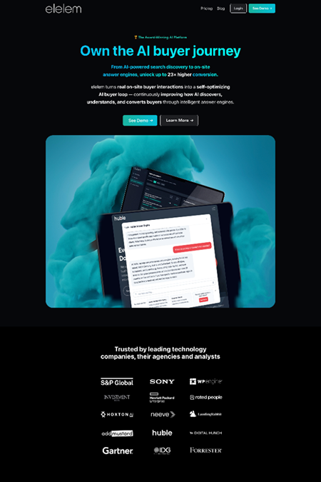 elelem.ai landing page screenshot