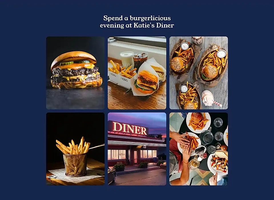 A grid layout example in the media grid section