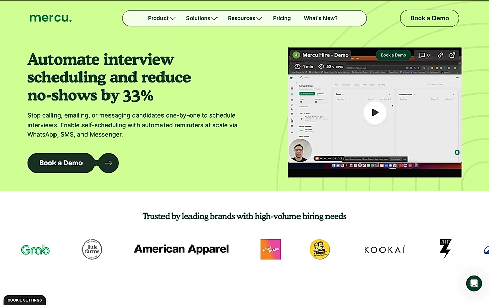 A SaaS website hero section example