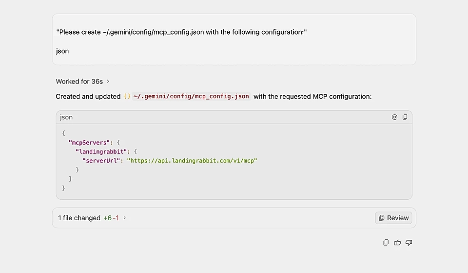 Creating an MCP config file for Antigravity app