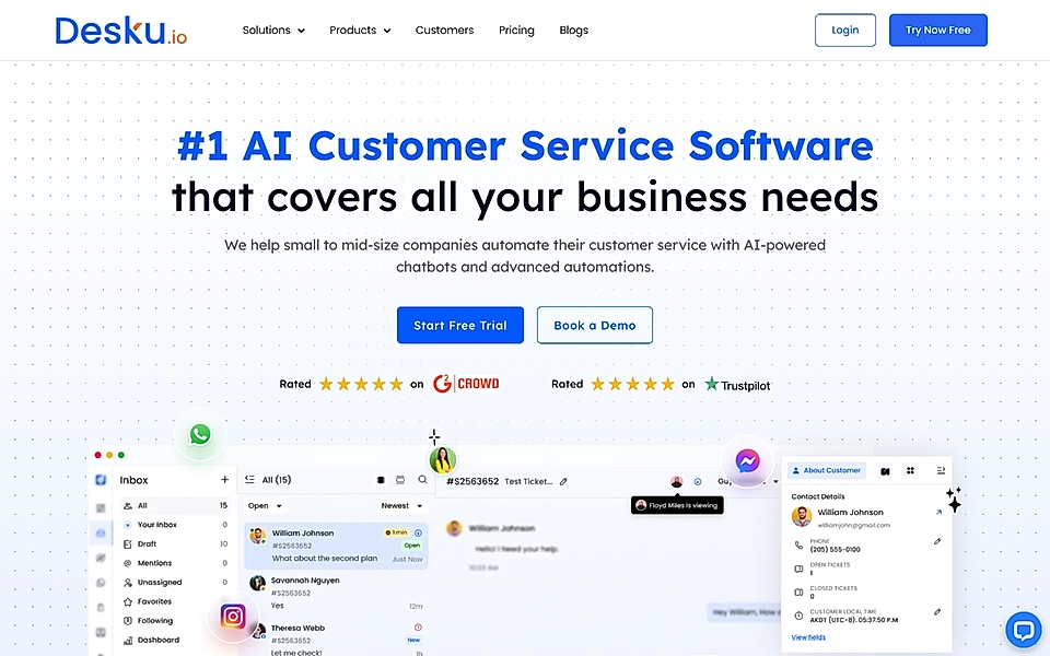 A social proof component on Desku’s website