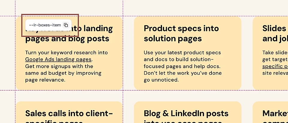 Colorful graphic displaying B2B marketing strategies: landing pages, solution pages, and use case pages.