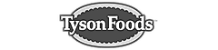 Logo of Tyson Foods, featuring the name in bold letters with a stylized oval design.
