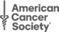 Logo of the American Cancer Society featuring text and a stylized emblem.