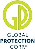 Logo of Global Protection Corp featuring a circular design with 'G' and 'P' letters in green and blue text below.