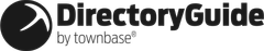 Logo of DirectoryGuide by Townbase, featuring a stylized icon and text in bold, modern typography.