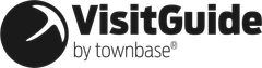 Logo of VisitGuide by Townbase, featuring a circular design and modern typography.