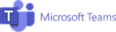 Logo of Microsoft Teams, featuring the name in purple text alongside an icon of two people and a letter 'T'.