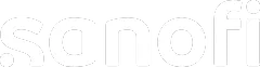 White Sanofi logo on a black background