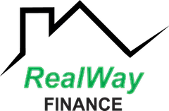 Logo featuring the text 'RealWay' in green and 'FINANCE' in black, designed for a financial services brand.