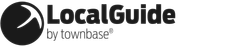 Logo of LocalGuide by townbase, featuring a stylized icon and text in a modern sans-serif font.
