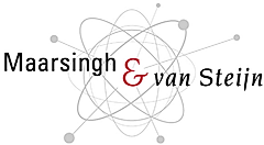 Logo featuring the names 'Maarsingh & van Steijn' with an atomic design motif in the background.