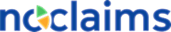 Logo of ncclaims featuring stylized text with a multicolored geometric shape.