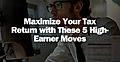 A focused individual with glasses working at a computer, viewing tax-related documents with a title about maximizing tax returns.
