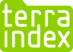 Logo of Terra Index featuring the words 'terra index' in bold black letters on a bright green background.