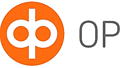 Logo featuring a circular design with orange and white colors, text 'OP' in a modern font.