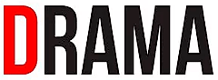 The word 'DRAMA' with the letters 'D' colored red and the rest in black, styled in bold font.