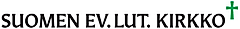 Logo of the Evangelical Lutheran Church of Finland featuring the text 'SUOMEN EV. LUT. KIRKKO' and a green cross.