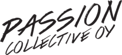 Logo of Passion Collective OY featuring stylized, handwritten text in black on a white background.