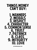 List titled Things Money Can't Buy features ten qualities.