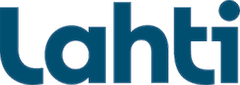 Logo of Lahti, featuring the word 'Lahti' in a modern, blue font on a transparent background.