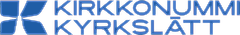 Logo of Kirkonummi Kyrkslätt in blue, featuring a stylized emblem and the company name in bold typography.