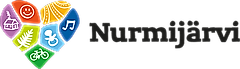 Logo of Nurmijärvi featuring a heart shape with colorful icons representing community activities and services.