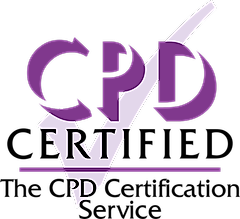 Purple logo with stylized CPD letters and smaller RT, PD text on a black background