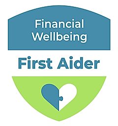 Financial Wellbeing First Aider badge with heart icon