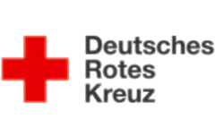 Deutsches Rotes Kreuz logo with red cross and black text on a transparent background