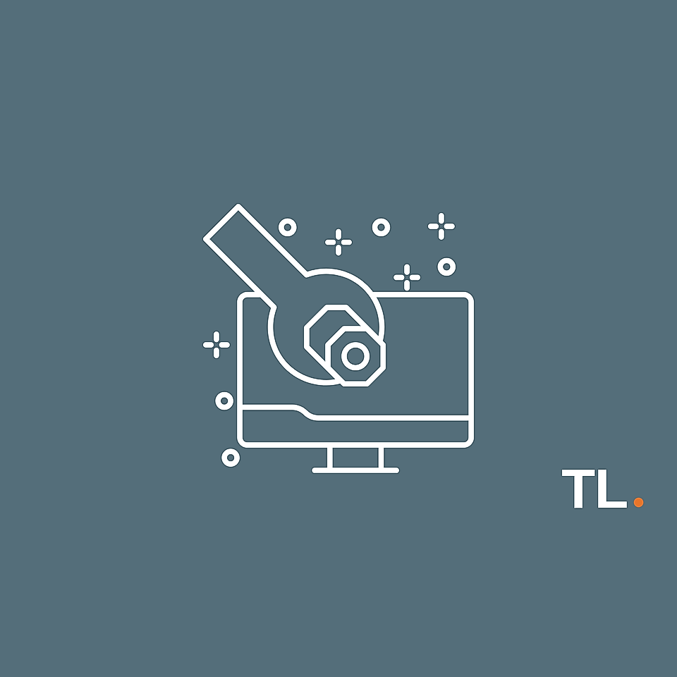 Wrench icon over a computer monitor, representing maintenance or repair