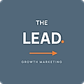 Marketing logo reading 'THE LEAD' with an orange arrow and 'GROWTH MARKETING' text