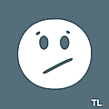 Minimal sad face icon on a teal background