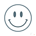 Minimal smiley face icon on a black background with a small TL logo